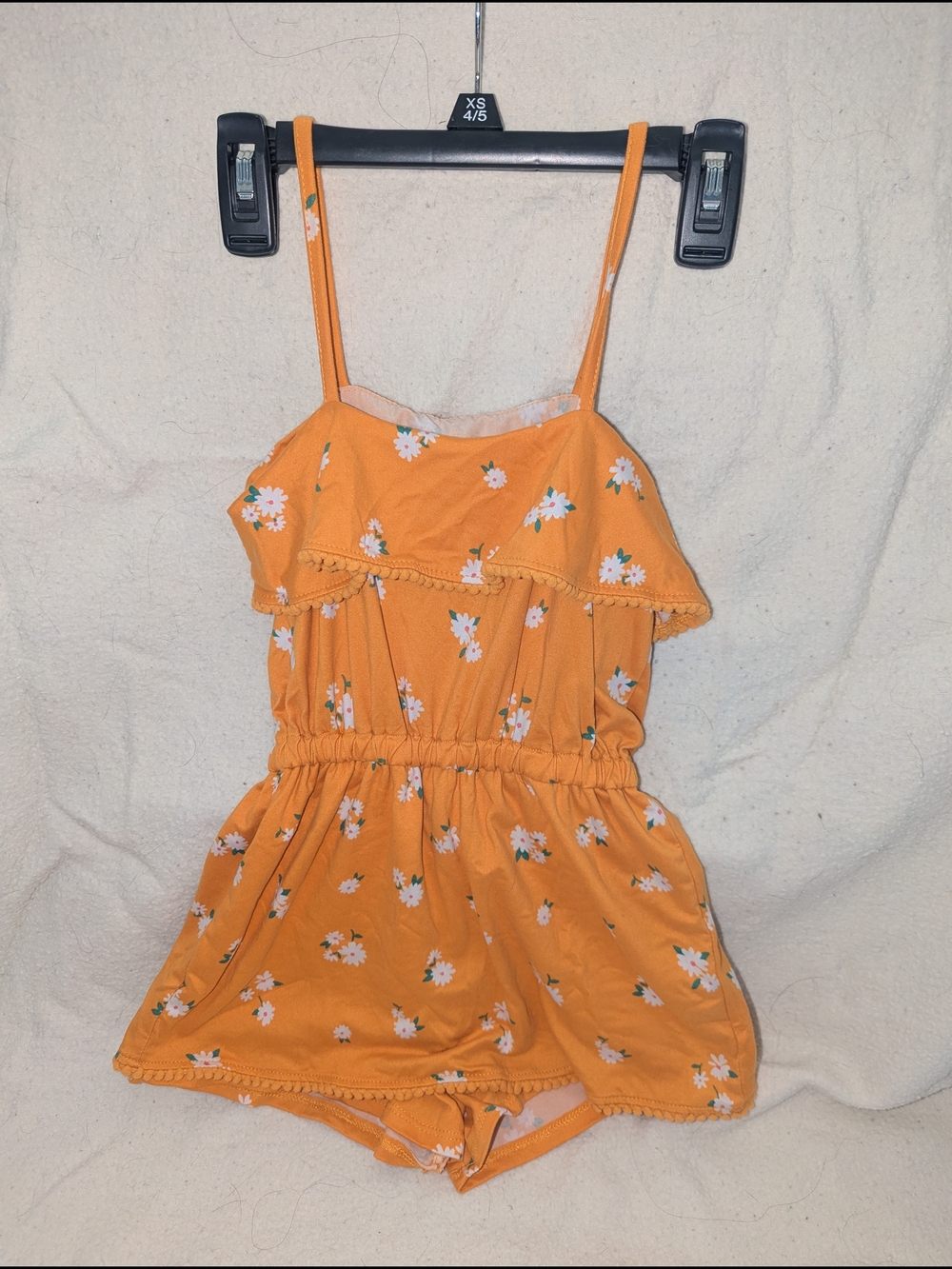 btween Orange Floral Girls Romper